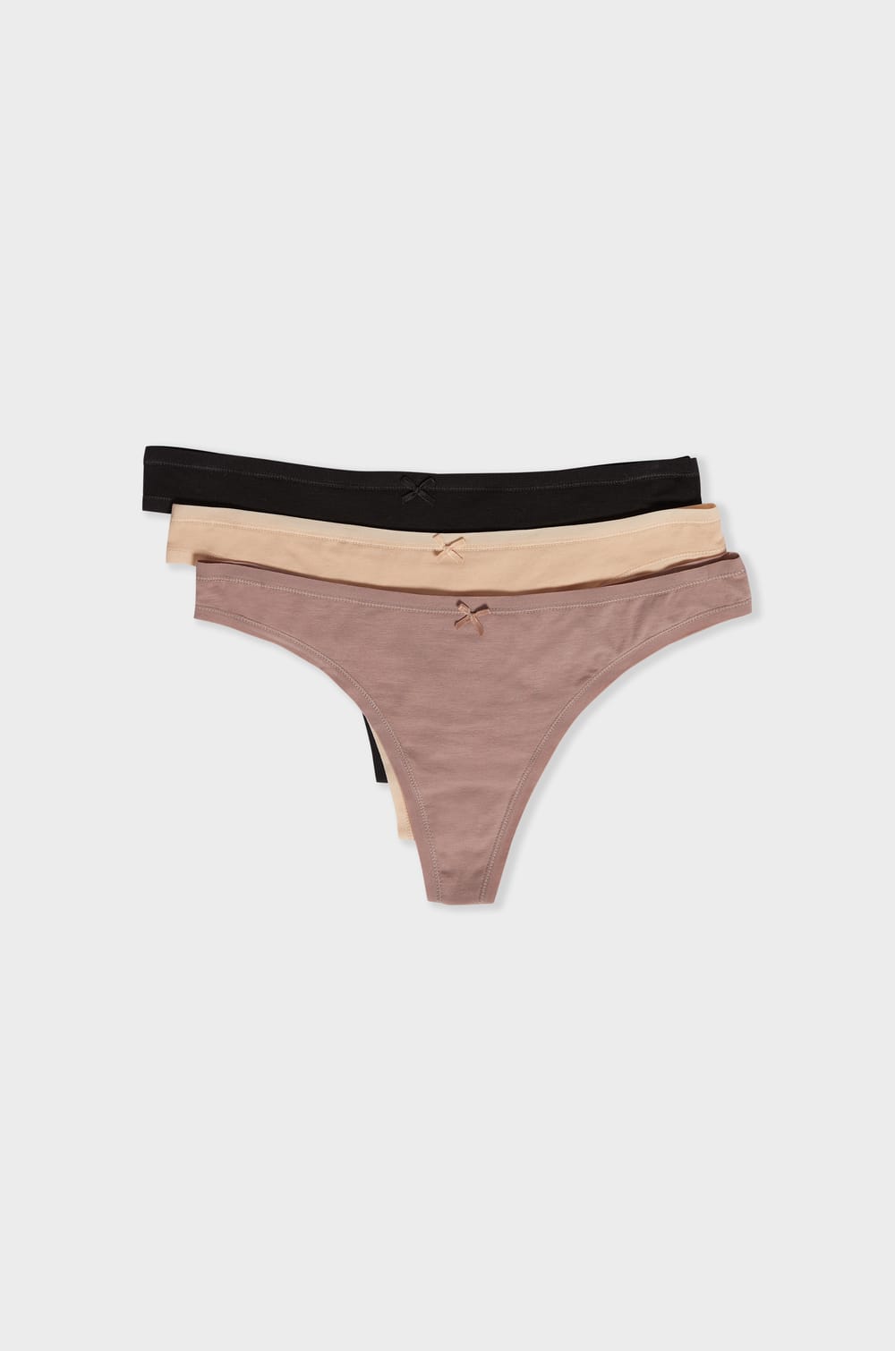 Lot de 3 strings en coton;${refinementColor}