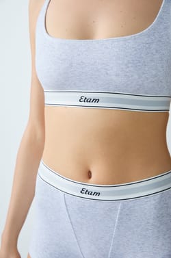 Cotton Ribbed Bralette;${refinementColor}