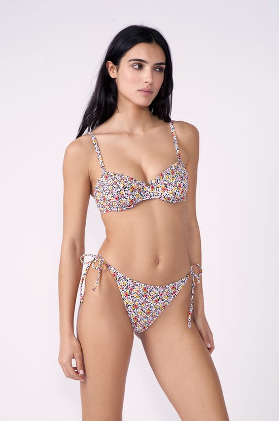 Floral Balconette Bikini Top;${refinementColor}