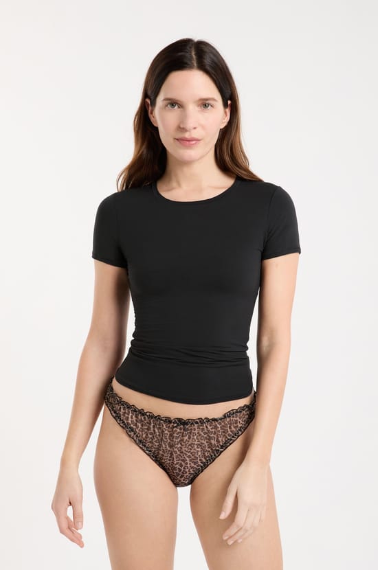 Leopard tulle bloomer brief;${refinementColor}