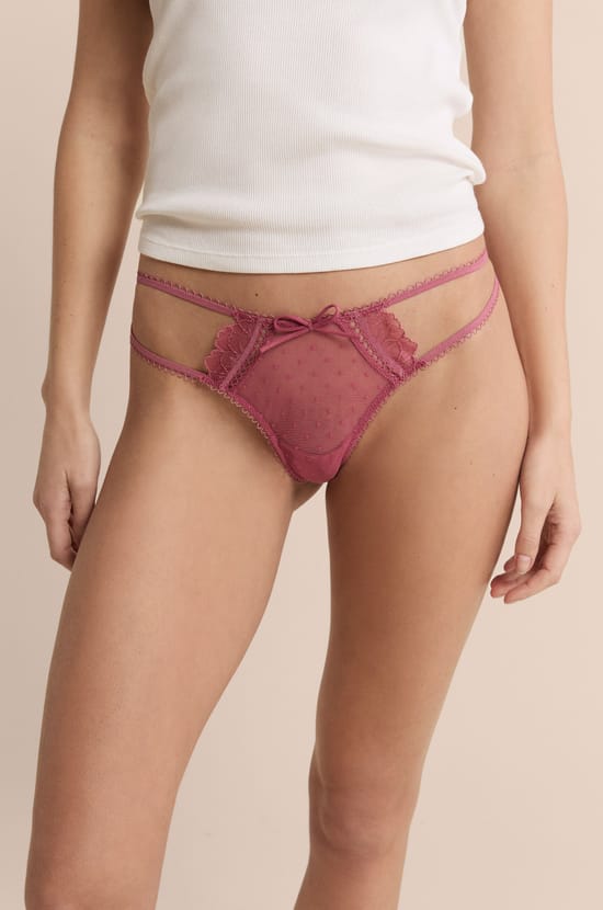 Lace and Tulle Tanga;${refinementColor}
