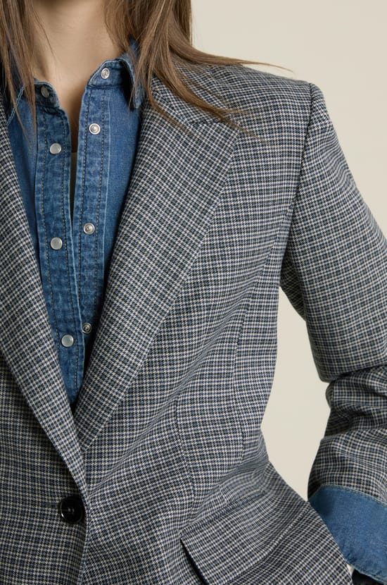 Checked Blazer;${refinementColor}