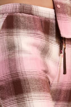 Pantalon de pyjama &agrave; carreaux en coton;${refinementColor}