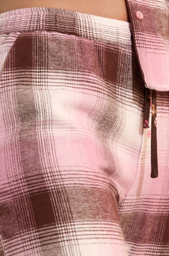 Pantalon de pyjama &agrave; carreaux en coton;${refinementColor}