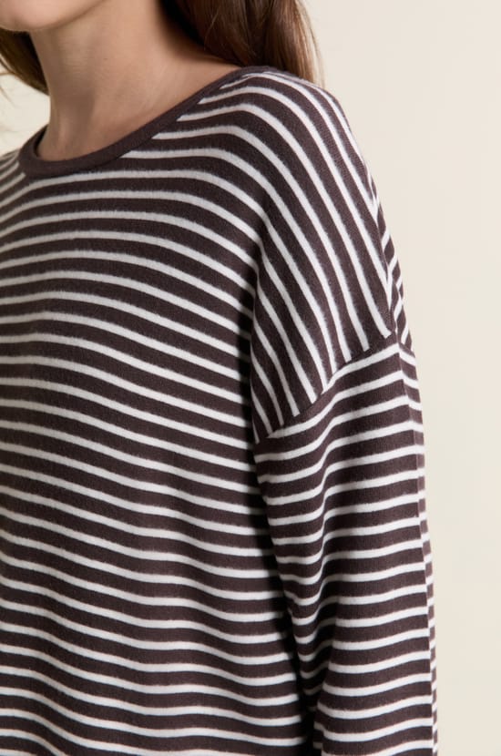 Striped Pajama Sweatshirt;${refinementColor}
