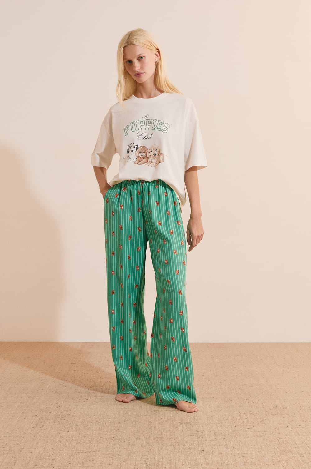 Pantalon de pyjama &agrave; motifs chiens;${refinementColor}