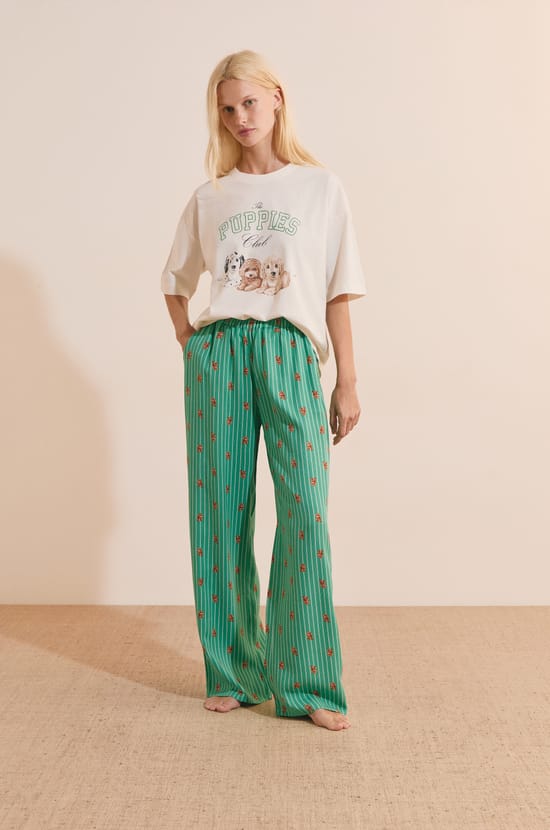 Pantalon de pyjama &agrave; motifs chiens;${refinementColor}