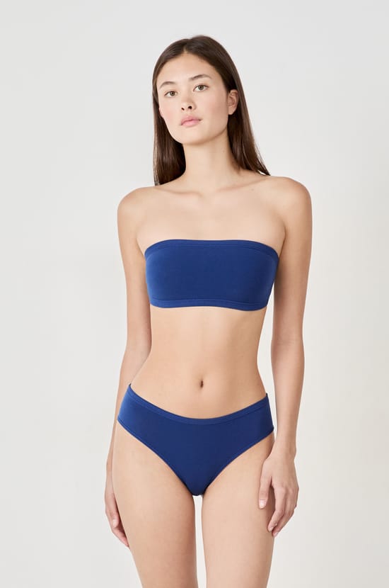 Soutien-gorge bandeau sans armature en coton biologique extensible;${refinementColor}