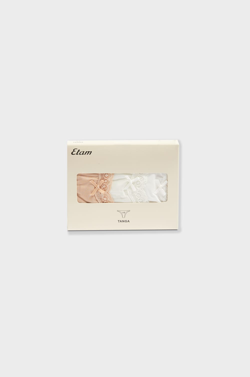 Lot de 3 tangas en coton et dentelle;${refinementColor}