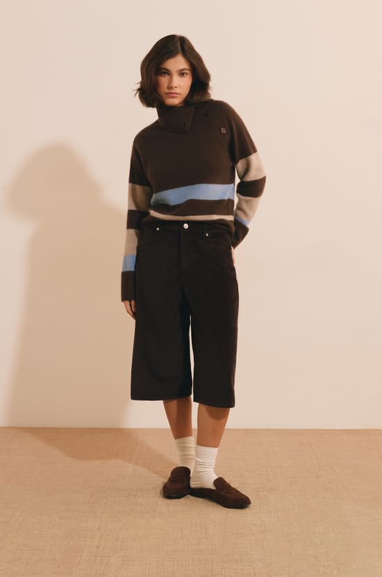 Pull manches longues en cachemire;${refinementColor}