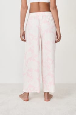 Pantalon de pyjama satiné à imprimés;${refinementColor}