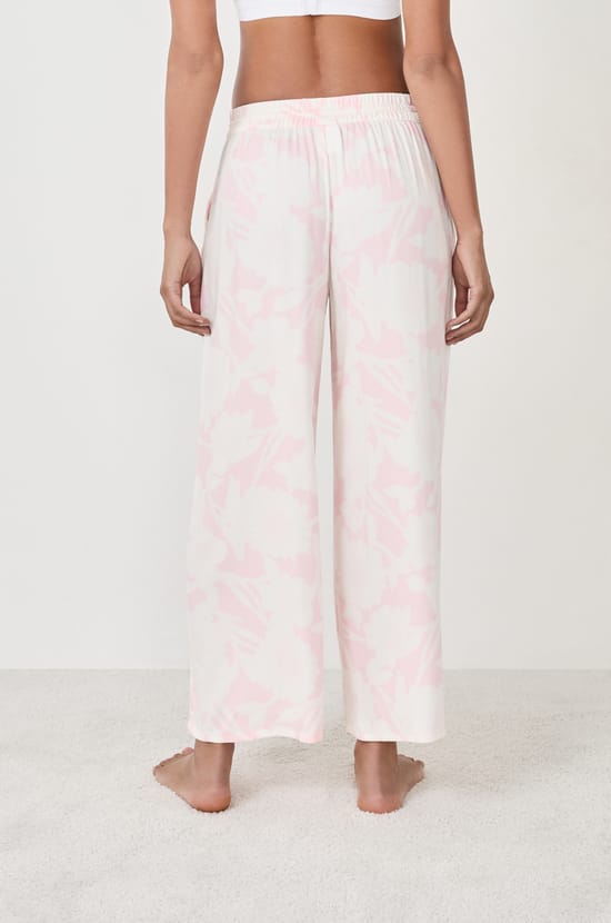 Pantalon de pyjama satiné à imprimés;${refinementColor}