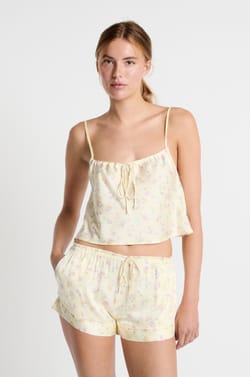 Short de pyjama imprimé à fleurs;${refinementColor}