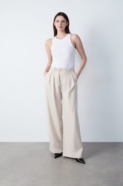Wide-leg trousers with belt;${refinementColor}