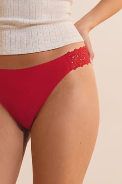 Microfibre and Lace Brief;${refinementColor}