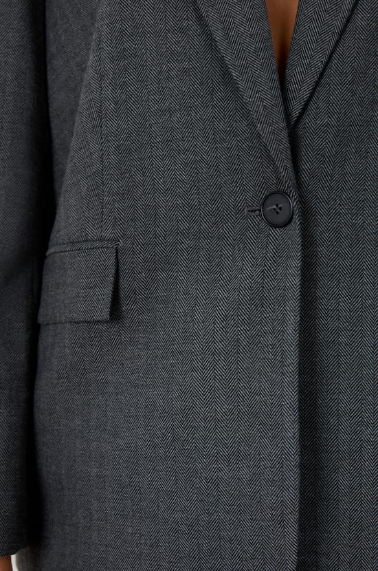 Blazer jacket with buttons;${refinementColor}
