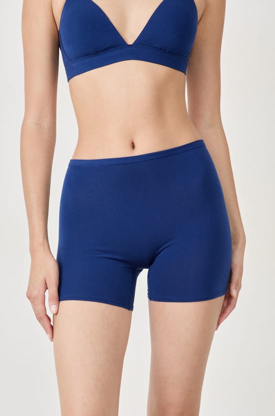 Short cycliste en coton biologique extensible;${refinementColor}