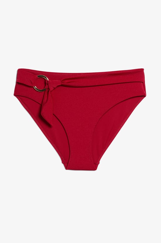 High Waist Bikini Bottom with Jewelry Details;${refinementColor}