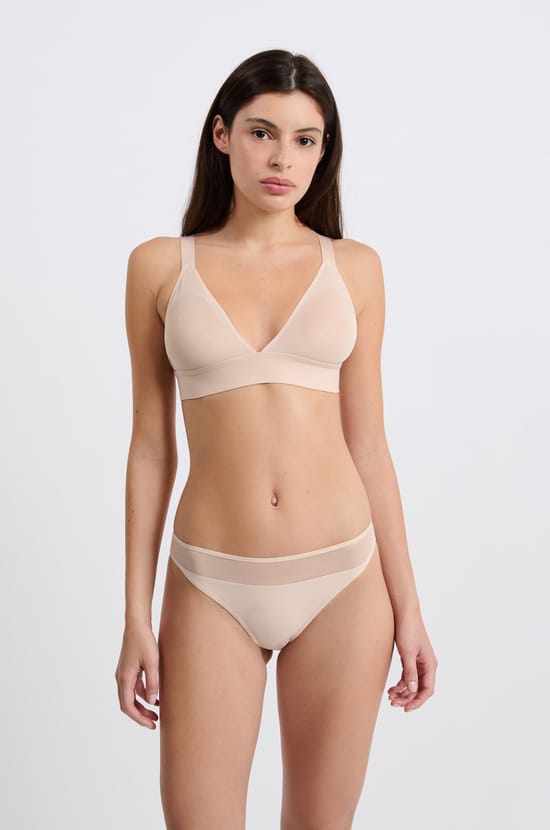 Soutien-gorge triangle sans armatures en tulle;${refinementColor}