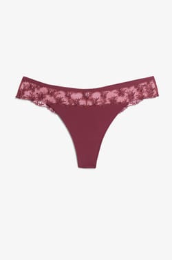 Embroidered Tulle Tanga;${refinementColor}