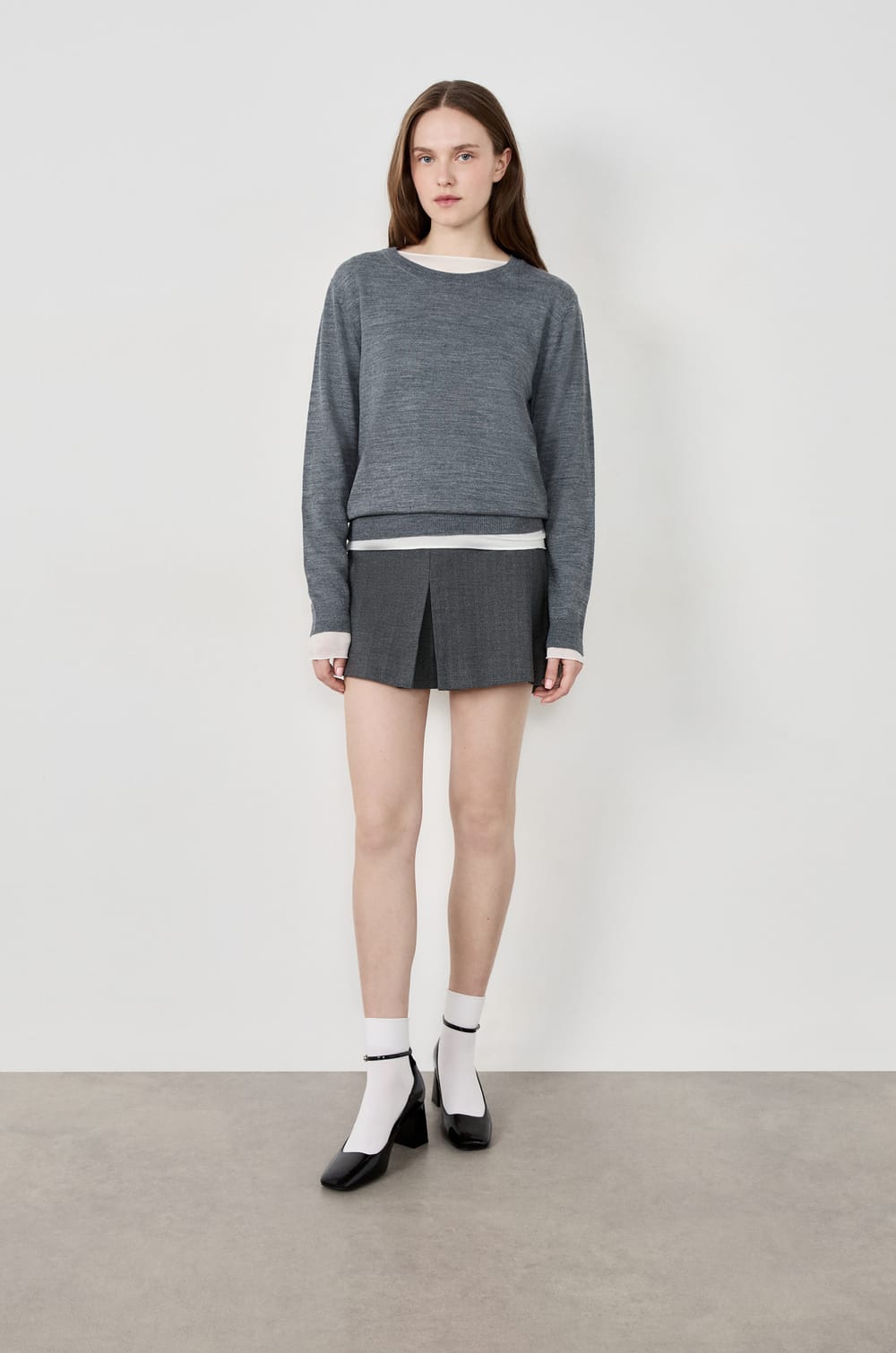 Pull manches longues avec laine;${refinementColor}