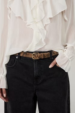 Ceinture en cuir à imprimés;${refinementColor}