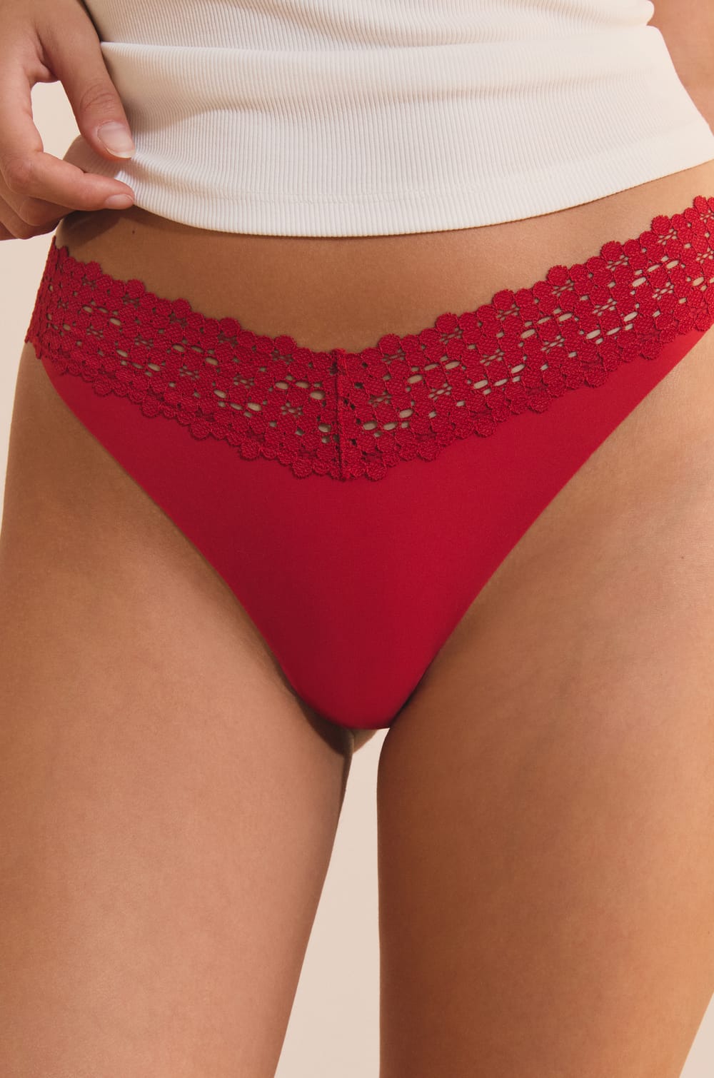 Microfibre and Lace Tanga;${refinementColor}