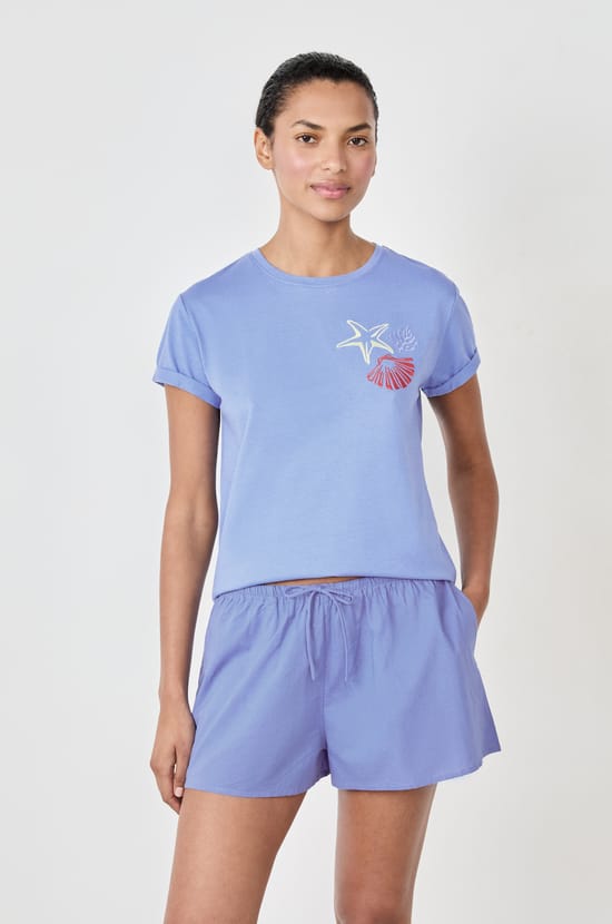 Printed Pyjama Shorts;${refinementColor}