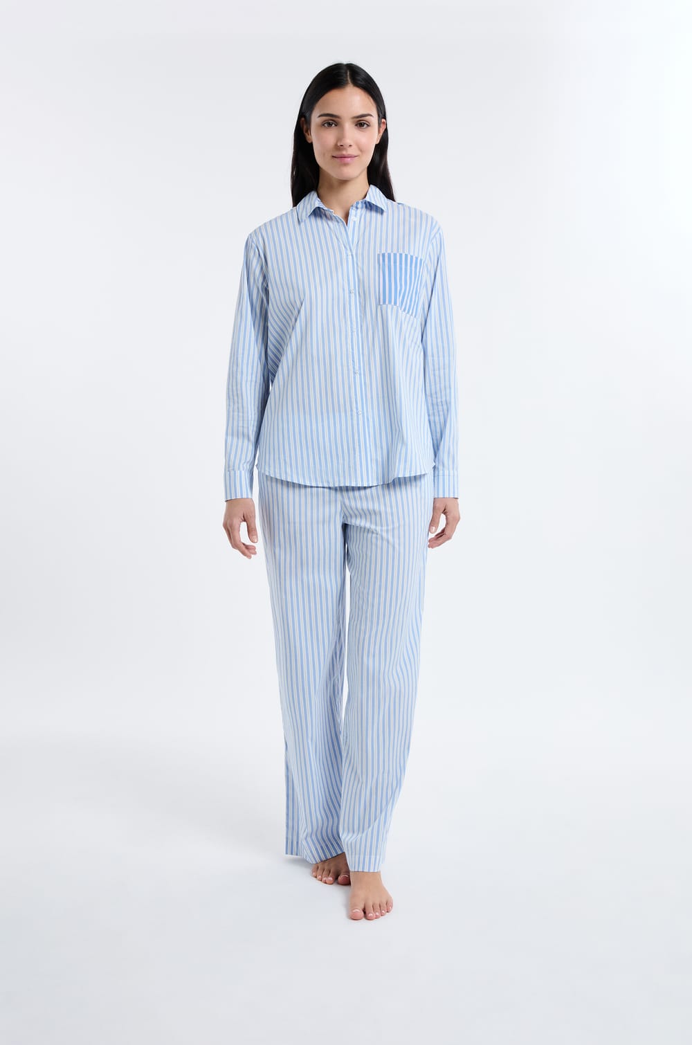 Striped Pyjama Shirt;${refinementColor}