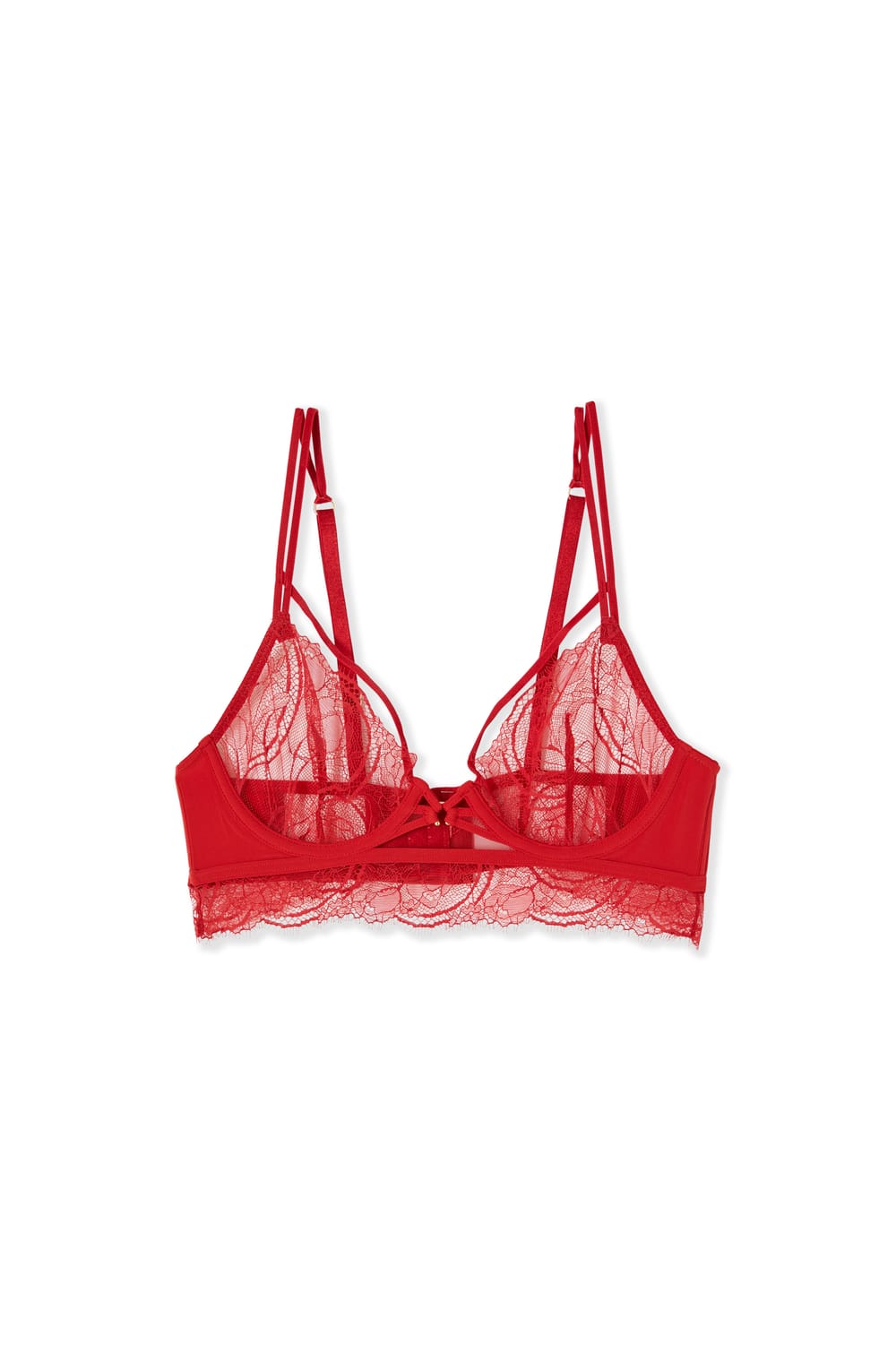 Bustier Bra in Lace with Ties;${refinementColor}