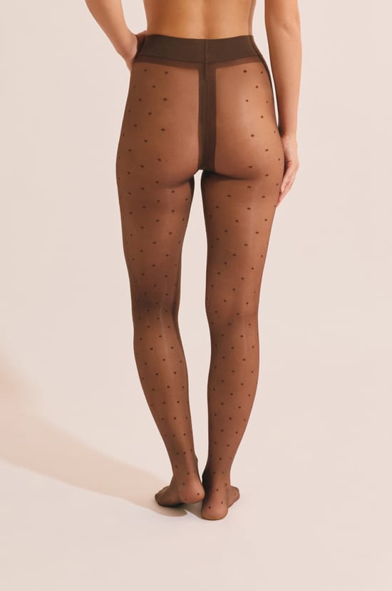 Collant transparent &agrave; pois - 15 Deniers;${refinementColor}