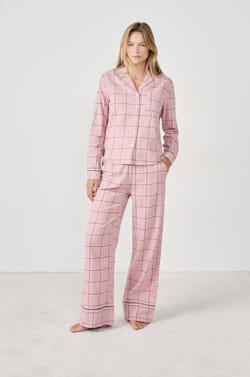 Chemise de pyjama à carreaux;${refinementColor}
