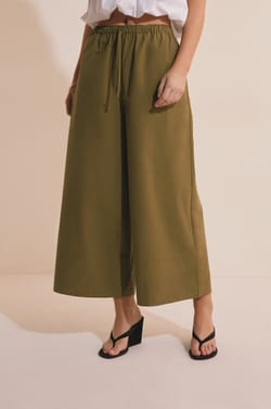 Pantalon &eacute;lastiqu&eacute; en coton;${refinementColor}