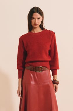 Pull manches longues avec d&eacute;tails boutons;${refinementColor}