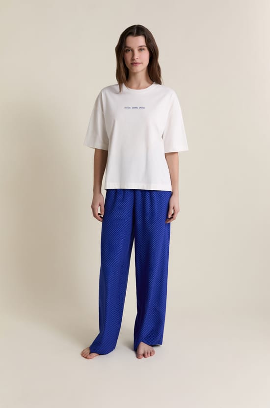 T-shirt de pyjama manches courtes en coton;${refinementColor}