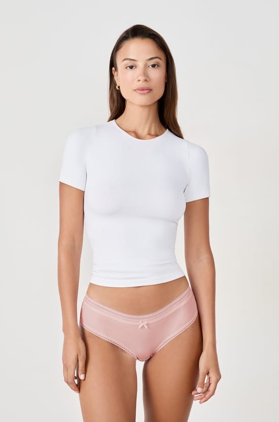 Shorty microfibre d&eacute;tails dentelle;${refinementColor}