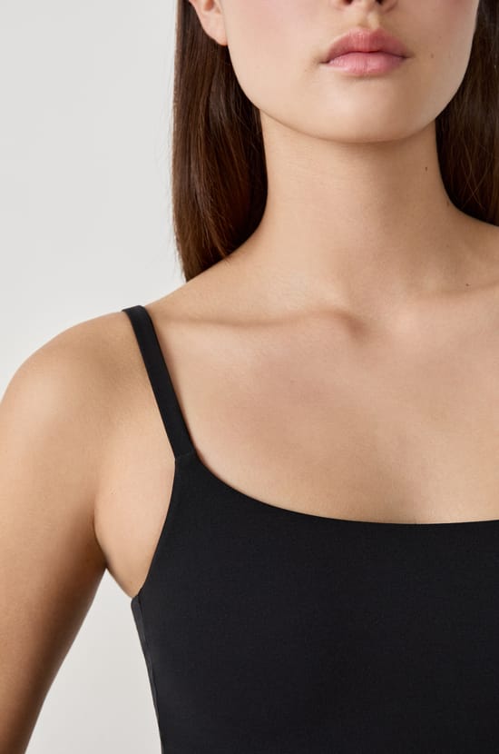 Microfibre top with built-in bralette;${refinementColor}