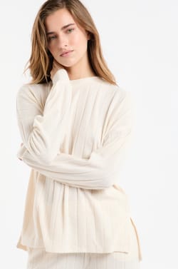 Sudadera de pijama de cuello redondo;${refinementColor}