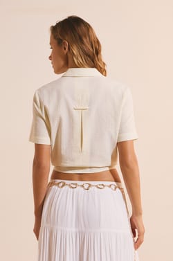 Chemise courte en coton;${refinementColor}