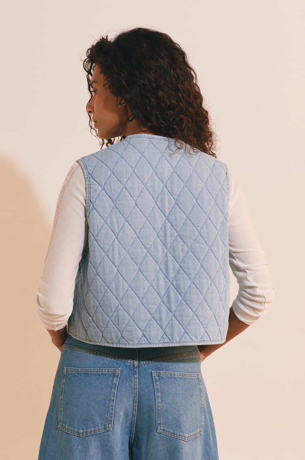 Gilet sans manches en coton;${refinementColor}