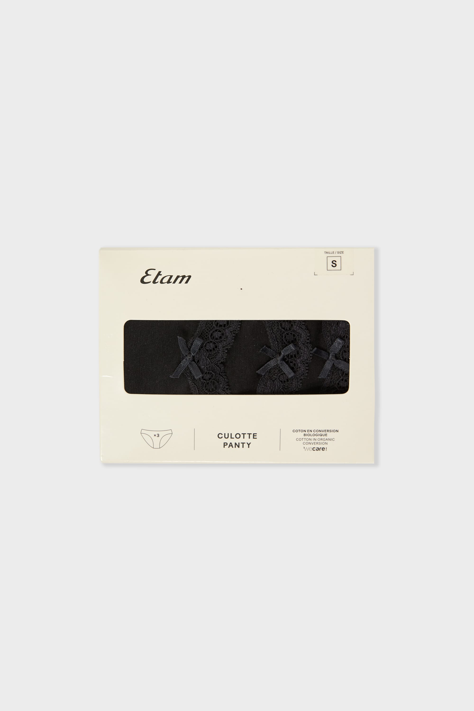 3-Pack Of Cotton And Lace Briefs - JIM - NOIR - ETAM