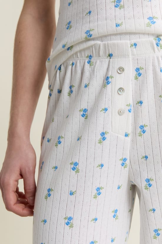 Pantalon de pyjama en pointelle;${refinementColor}