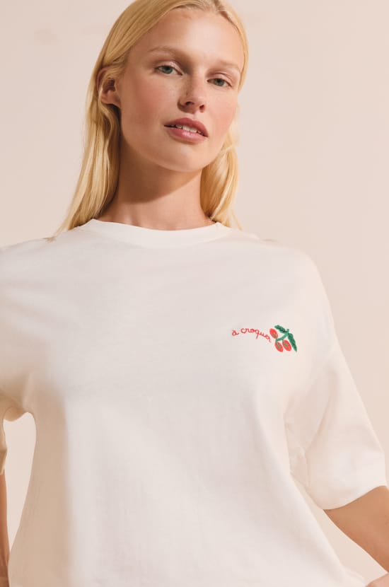 T-shirt de pyjama &agrave; motif tomate;${refinementColor}