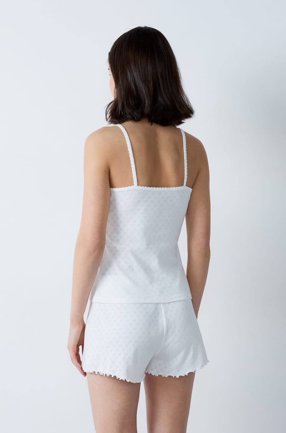 Caraco en coton pointelle;${refinementColor}