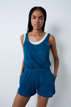 Linen Pyjama Shorts;${refinementColor}