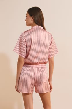 Short de pyjama &agrave; rayures;${refinementColor}