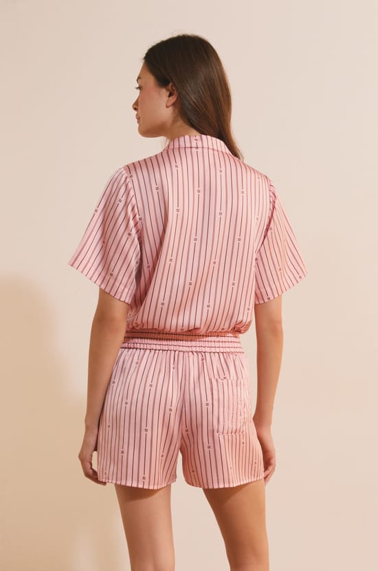 Short de pyjama &agrave; rayures;${refinementColor}