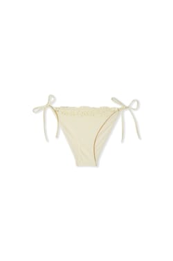 Bas de maillot de bain bikini &agrave; nouer brod&eacute;;${refinementColor}