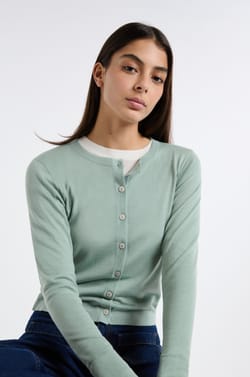 Cardigan 100% laine;${refinementColor}