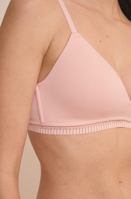 Lightly Lined Cotton Bralette;${refinementColor}